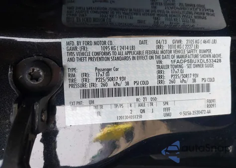 2013 Ford C-Max Hybrid Sel z USA, uszkodzony, nr VIN 1FADP5BUXDL533428